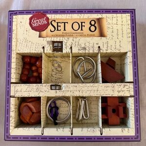 Puzzle Compendium Set of 8 - Brown and Silver